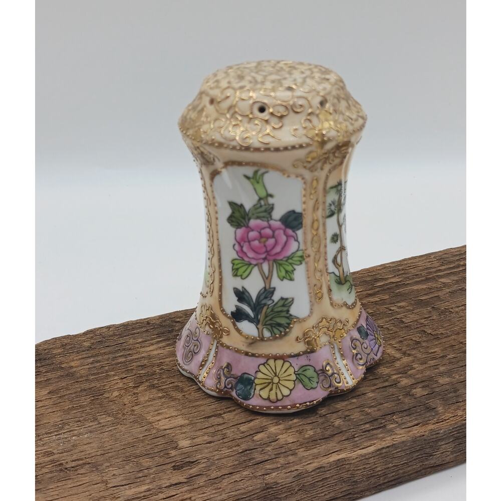 Antique Hand Painted Nippon Hat Pin Holder Japanese Gold Moriage Ornate Asian